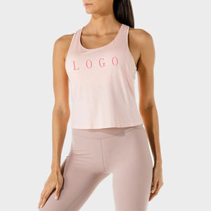 Camiseta sin mangas deportiva para mujer, estilo racerback, gris, con estampado de letras, transpirable, de punto, para gimnasio - Product Image 3