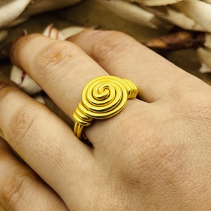 Market Favorite Spiral Wire <b>Ring</b> Boho Brass <b>Ring</b> For Women 18K Gold Plated <b>Statement</b> Swirl Design <b>Ring</b> For Wholesale/OEM/ODM - Product Image 1