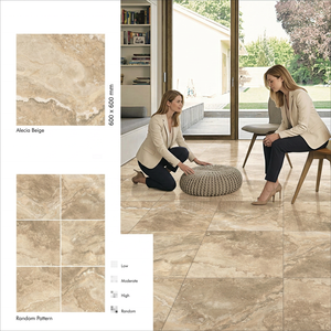 Carreaux de sol vitrifiés Kajaria Alecia Verde 2x2 en porcelaine marbrée 24x24 (60x60) pour le revêtement de sol du salon, catégorie de produits GVT/PGVT - Product Image 4