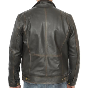 Vestes en cuir pour hommes à manches longues, prix de gros, 100% cuir PU, cuir écologique, manteaux d'extérieur pour adultes et garçons - Product Image 3