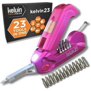 Multiutensile Urbano Kelvin 23 - Attrezzo Manuale in Acciaio Industriale con Cacciavite, Chiave, Lama e Righello - Product Image 1
