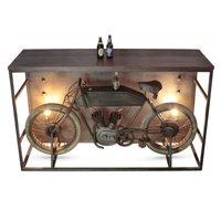 Harley Davidson moto Antique vélo Bar Pub Table-Accent éclairé