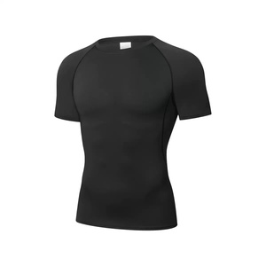 Men's Navy Blue <b>Raglan</b> Sleeve Compression T-Shirt Quick Dry Slim Fit Sporty O-Neck Short Sleeve Activewear - Product Image 6