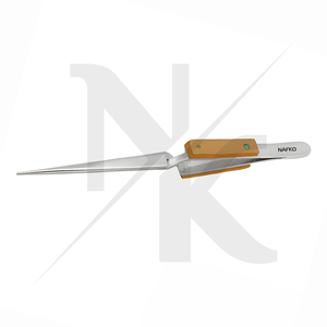 Cross Lock Straight Tweezer Fiber Grips Soldering Industrial Grade Total Length 160mm Stainless Steel Jewelry Making DIY Craft - Product Image 2