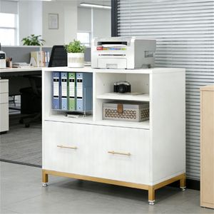 Multifunctional Adjustable File Cabinet <b>Printer</b> <b>Stand</b> with Drawers and Open Storage - Product Image 3