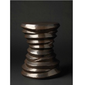 Tabouret en aluminium haut de gamme de qualité supérieure à vendre, mobilier de qualité supérieure, tabouret en métal, assise finition dorée, ottoman, tabourets en laiton - Product Image 2