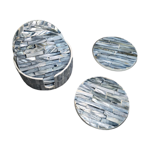 ที่รองแก้วมุกสีน้ำเงินคลาสสิกทำมือ  ชุดตกแต่งโต๊ะกาแฟ  ทนความร้อน เป็นมิตรกับสิ่งแวดล้อม ผลิตในเวียดนาม - Product Image 1