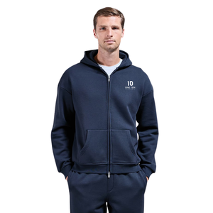 Custom <b>Mens</b> Casual <b>Zip</b> Hoodie Relaxed Fit Long Sleeve Hooded Sweatshirt Soft Streetwear <b>Top</b> with Front Pockets Wholesale - Product Image 1