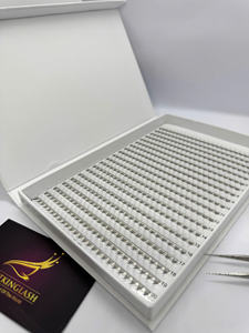 Extensiones de Pestañas Pre-fabricadas Vietnam 8D con Base Puntiaguda, Unidas por Calor, Fans Sueltos Premade, Cachemira Negro Mate, Caja Grande - Product Image 4