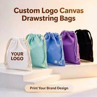 Sacs à cordon en coton et lin personnalisés en gros, multicolores, pour emballage cadeau, avec logo personnalisé, petites pochettes anti-poussière écologiques