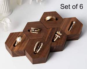 แท่นวางแหวนไม้สำหรับจัดแสดงเครื่องประดับ ที่วางแหวนแบบมินิมอลสำหรับวางบนเคาน์เตอร์ - Product Image 2