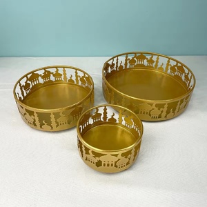 2027 Ramadan Home <b>Tabletop</b> Decorations Round Shape <b>Storage</b> Trays with Mosque Design for Dates - Product Image 3