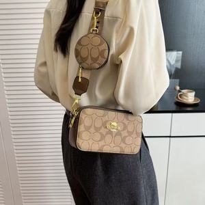 Women's Crossbody Bag With Round Coin <b>Purse</b> Microfiber Leather <b>Zip</b> Closure Single Strap 7 Inch All Seasons Daily Use - Product Image 1
