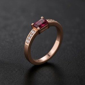 Anillo de Compromiso con Rubí, Plata de Ley 925, Chapado en Oro de 14K, Anillo de Promesa Delicado, Joyería con Piedra de Nacimiento de Julio, Regalo - Product Image 5