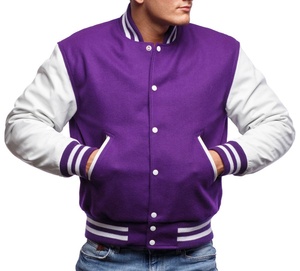 Chaqueta universitaria de cuero de lana para hombre de alta calidad: elegante, duradera y perfecta para ropa informal y estilo Atlético - Product Image 1
