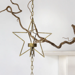 Porte-bougies suspendus en fil de fer en forme de cage avec finition cuivrée pour la décoration de la maison et les fêtes de Noël - Product Image 3