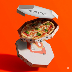 Caja de Pizza Corrugada de Materiales Reciclados Ecológicos, Impresión Personalizada, Empaque de Alimentos, Fabricante al por Mayor, OEM, ODM, Cajas Listas para Exportación - Product Image 1
