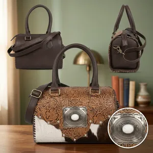 Genuine Leather Shoulder Bag Women <b>Handbag</b> Zipper Purse Portable Daily Travel Bag Luxurious Look - Product Image 2