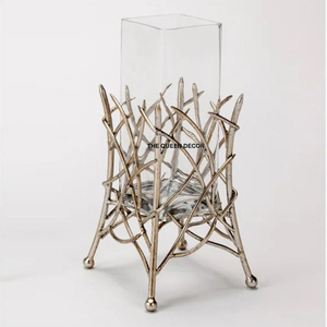 Most Selling Hammered Aluminum With Flower <b>Stand</b> <b>Vase</b> Home Decoration Items Available in Bulk Quantity From India - Product Image 2