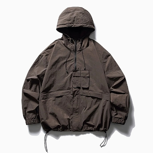 Chaqueta Cortavientos de Alta Calidad con Logotipo Personalizado, Cierre de Cremallera, Cuello Alto, Diseño con Letras, para Senderismo, Camping, Ciclismo y Actividades al Aire Libre para Hombre - Product Image 3