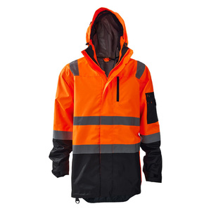 Chaqueta de Seguridad Impermeable con Capucha de Alta Visibilidad para Hombre, con Cinta Reflectante, Diseño Bicolor, Ropa de Trabajo, Chaqueta de Construcción, Venta al Por Mayor, Personalizable - Product Image 2