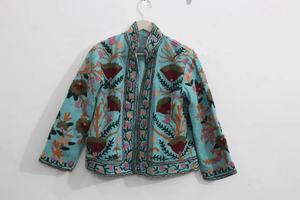 Hecho a mano Suzani TNT Chaqueta Bordado Desgaste Chaqueta Abrigo Mujer Abrigo Suzani Chaqueta corta - Product Image 4