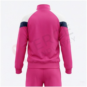 Conjunto Deportivo Unisex Color Rosa con Bloques de Color, Manga Larga, Cuello Alto, Cierre de Cremallera Frontal, Bolsillos Laterales, Transpirable, Corte Regular, Otoño - Product Image 2