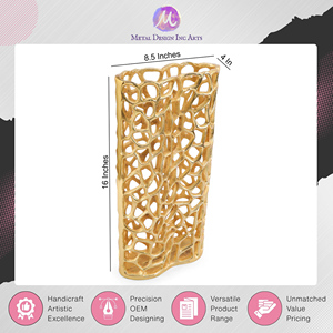 Vase à fleurs en aluminium découpé avec anneau doré, de qualité supérieure, pour décoration de table, idéal pour la maison, en promotion - Product Image 5