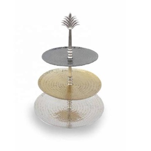 Soporte de aluminio moderno de alta calidad de 3 niveles para pasteles, soporte de aluminio para frutas, herramientas para pasteles de la India, exhibición de postres, torre para cupcakes - Product Image 2