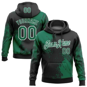 Vente en gros directe, nouvelle conception, sweat à capuche sportif pour homme, patchwork noir, vert et blanc, cousu sur mesure, écologique et respirant - Product Image 1