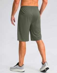 Venta al por mayor de poliéster de secado rápido pantalones cortos deportivos con bolsillos Casual cintura elástica entrenamiento Fitness Wear GYM pantalones cortos de talla grande para hombres - Product Image 3