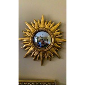 Gold Sacred Heart <b>Wall</b> <b>Mirror</b> <b>Vintage</b> Flaming Heart Decorative <b>Mirror</b> Antique Floral Carved Hanging Vanity <b>Mirror</b> For Home Decor - Product Image 3