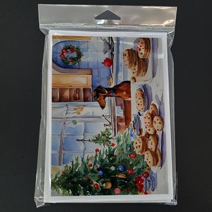 Whimsical Dachshund Christmas Cookies A7 Tarjetas de felicitación Paquete de 8 tarjetas de nota en blanco con sobres Tamaño 5x7 - Product Image 3