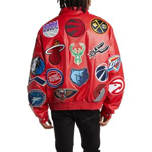 Veste universitaire en cuir véritable de qualité supérieure, sur mesure, grande taille européenne, automne-hiver, en cuir de vachette, avec broderie classique poker - Product Image 6