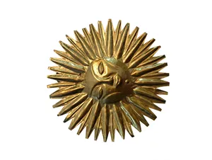 Arte Mural Decorativo de Latón Antiguo con Rostro de Sol, Placa Decorativa Sagrada Celestial para Decoración del Hogar, Escultura para Decoración de Interiores de Hotel - Product Image 1