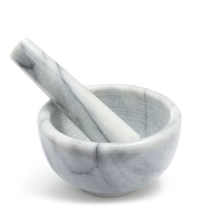 Juego de mortero y pilón de mármol con acabado liso para moler hierbas, especias y preparar chutney fresco fácilmente - Product Image 2