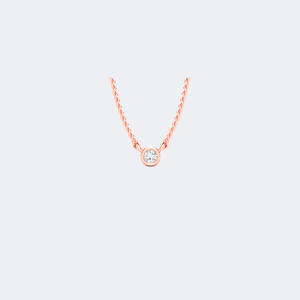 Collier pendentif solitaire serti de pierres rondes de 0,05 carat - Product Image 3