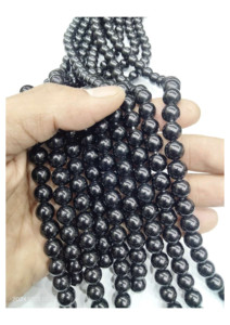 Piedras Preciosas Naturales Sueltas, Redondas, Semipreciosas, Cuentas de Obsidiana Negra Lisa, Ágata Mirani de Rajasthan, Tema Amor - Product Image 2