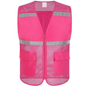 High Visibility Safety <b>Vest</b> with Reflective Strips Breathable Mesh Construction Workwear for Outdoor Security Traffic - Product Image 3