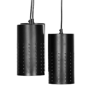 Lámpara colgante minimalista de metal negro, montaje en techo, forma cilíndrica redonda, decoración para el hogar, para sala de estar, diseño interior moderno - Product Image 2