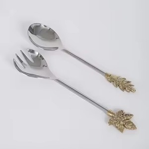 Elegant Metal Salad <b>Server</b> Collection Modern <b>Buffet</b> Accessories for Contemporary Dining - Product Image 2