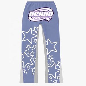 Ensemble de survêtement unisexe 2 pièces personnalisé pour sweat à capuche surdimensionné à imprimé bouffant et pantalon de survêtement évasé avec logo vente en gros pour la saison d'hiver - Product Image 5