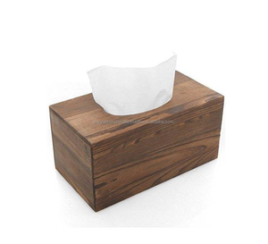 Grande boîte de rangement pour mouchoirs en bois de noyer classique de luxe pour la salle de bain et la voiture - Product Image 2