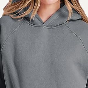 Sudadera con Capucha Unisex Extra Grande, Color Sólido, Felpa de Algodón, Manga Raglán, Diseño con Bolsillo, Sudadera Informal para Otoño - Product Image 5