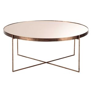 <b>Round</b> <b>Metal</b> Iron <b>Coffee</b> <b>Table</b> With Decorative Base For Stylish Living Room Home Interior Arrangement - Product Image 1