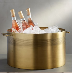 Sleek Twin Stainless Steel Galvanized Ice <b>Bucket</b> Beverage Holder Set Shiny Metal Legs Classic Design 5L Capacity Wholesale - Product Image 4