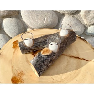 Juego de Portavelas de Madera de Pino Reciclada |   Artesanía Rústica al por Mayor |   Aqdus Saleem - Product Image 3