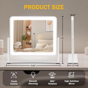 Professional HD 14\" 12\" LED Makeup <b>Mirror</b> with Smart Touch 3 Color Lighting Dimmable <b>Vanity</b> <b>Mirror</b> <b>Lights</b> 3 - Product Image 1