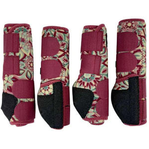 Bottes de protection pour chevaux en cuir respirant et néoprène, fermeture à boucle, conception durable pour un usage quotidien, prévention des blessures - Product Image 2