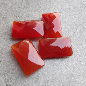 พลอยออนิกซ์สีแดงธรรมชาติทรงบริโอเลตต์ รูปทรงสี่เหลี่ยมผืนผ้า ขนาดเท่ากัน สำหรับทำเครื่องประดับ - Product Image 2